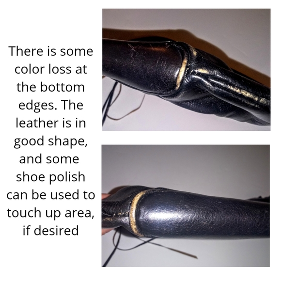 3/$24! BCBG Max Azria Black Leather Baguette Purse - Picture 4 of 4